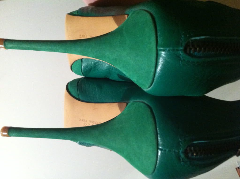 Mercadillo Sandalias Zapatos Gomas De Tacones Aguja Zara Verdes dsChxQBtr